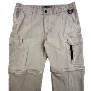 BC Clothing Convertible Cargo Pants Men's Size XL 36x30 Khaki Hiking Tactical